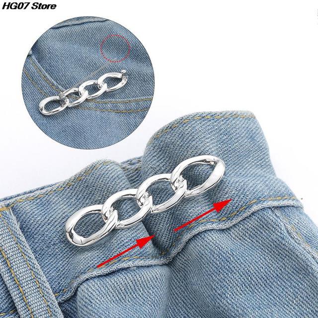 1PC 4cm Simple Detachable Pants Clips Adjustable Waist Buckle Nail-free  Metal Pins Button For Girls Jeans Waist Tightener - AliExpress